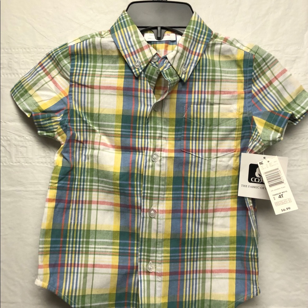 Boys plaid button down shirt